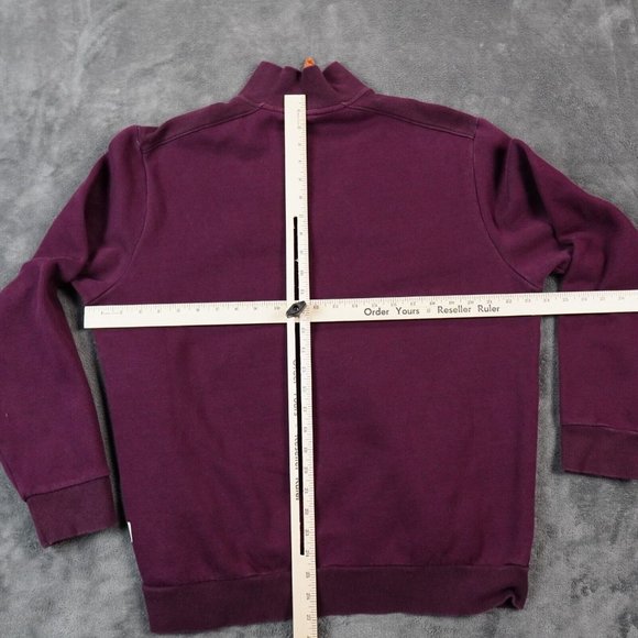 Frye Co Sweater Mens Large Burgundy 1/4 Zip‎ Pullover Warm Outdoors Comfort - Picture 4 of 8